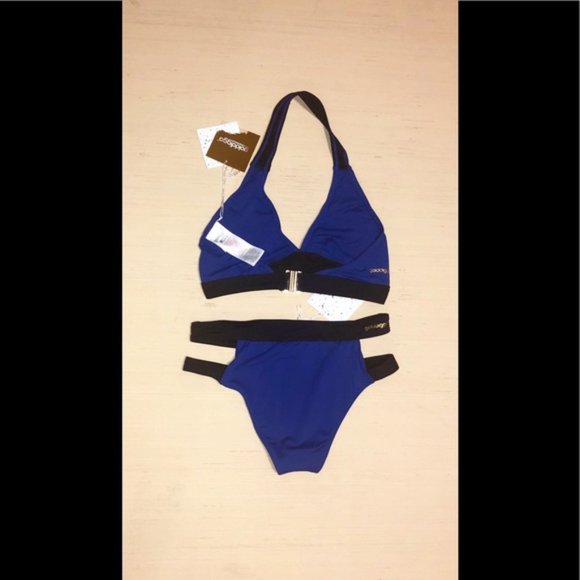 Golddigga 2-pc Cut-Out Bikini Set in Black / Blue - Picture 6 of 6
